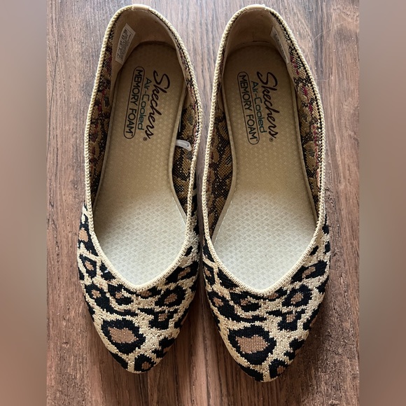 Skechers Shoes - WOMENS LEOPARD SKECHERS CLEO EMERALD BALLET FLAT SIZE 7 AIR COOLED MEMORY FOAM